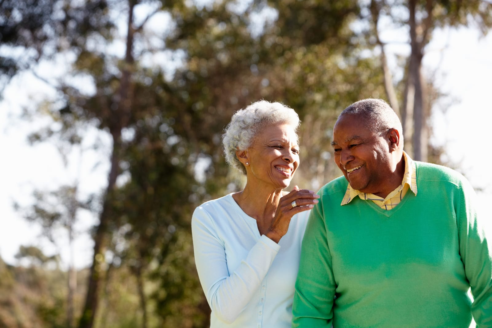 Senior Couple Smiling Park