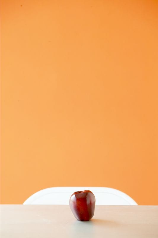 Red Apple Orange Wall Table