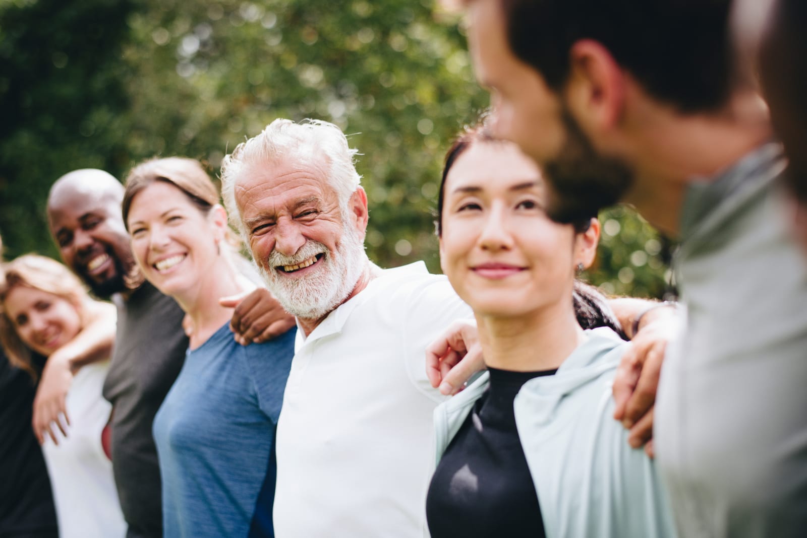 Diverse Group Smiling Outdoors