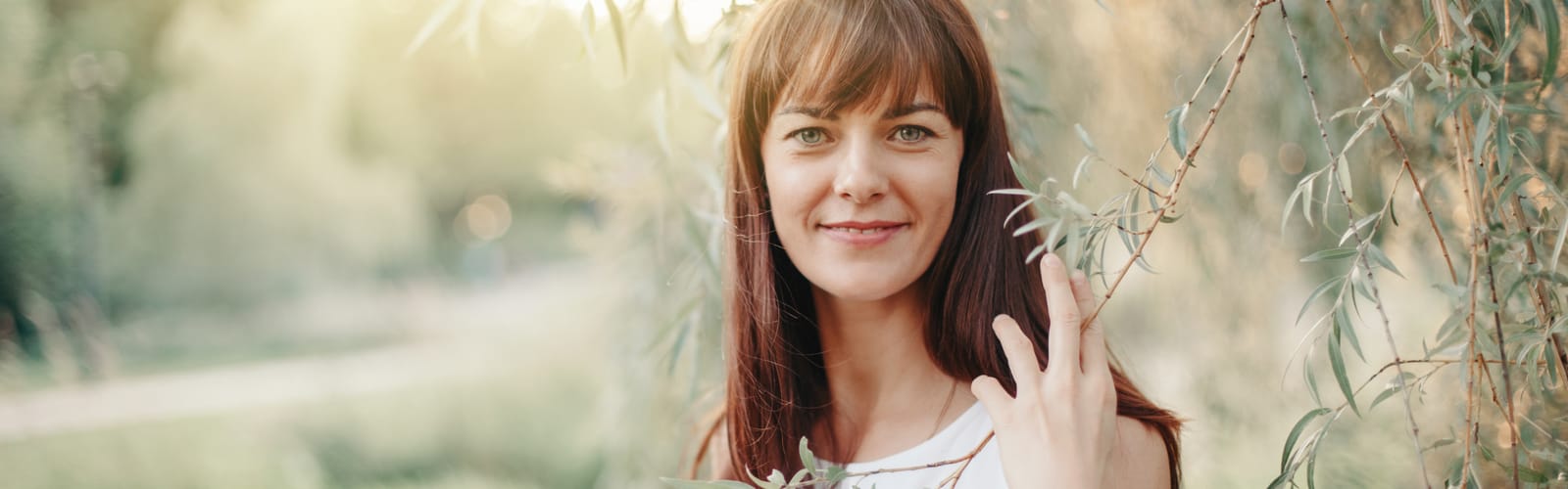 Woman Smiling Willow Tree Portrait