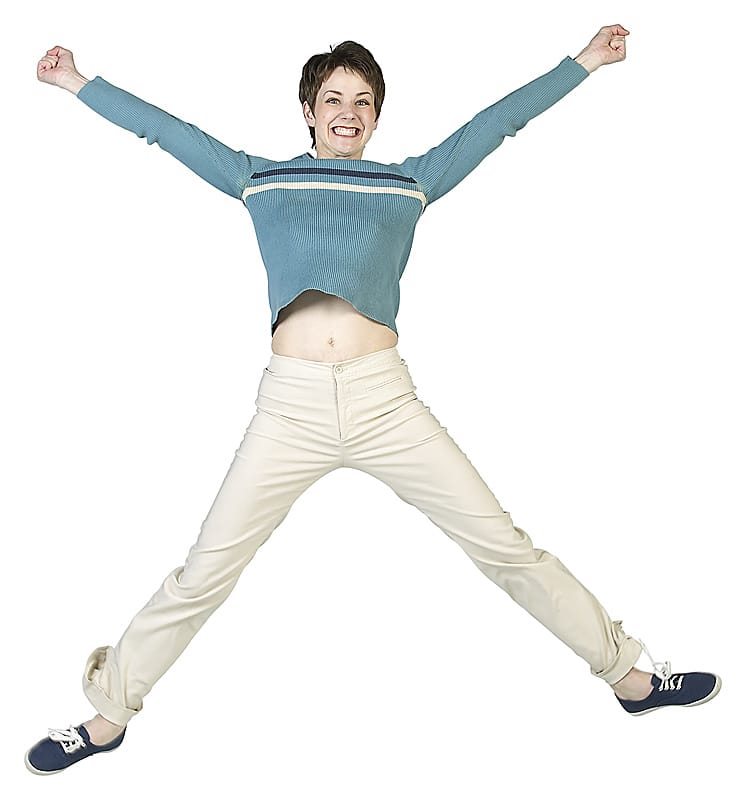 Woman Jumping Star Pose